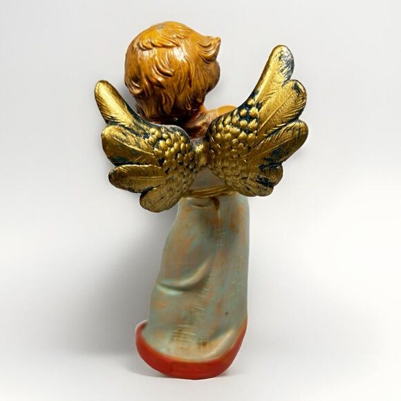 Vtg Fontanini Depose Italy Winged Angel 6.25" Violin Figurine #363 Spider Mark - Picture 4 of 6